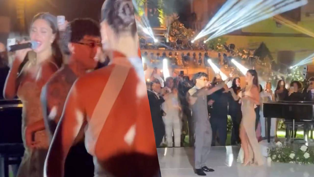 Tony Effe canta e balla con Belen al matrimonio di Cecilia e Ignazio