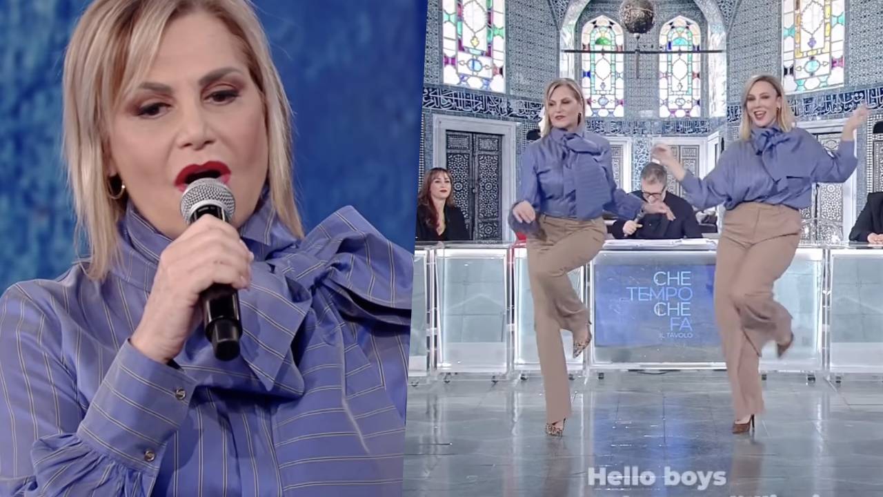 Simona Ventura stona con Bocelli e balla il Da Da Um Pa con la sua imitatrice, è show da Fazio